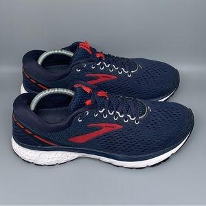Brooks Ghost 11 Blue Red Running Shoes 1102881D428 Men's Sz 10